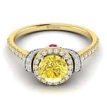Yellow Sapphire Yellow Gold Two Tone Engagement Ring Helen