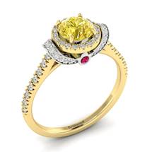 Yellow Sapphire Yellow Gold Two Tone Engagement Ring Helen