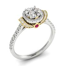 White Sapphire White Gold Two Tone Engagement Ring Helen