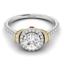 White Sapphire White Gold Two Tone Engagement Ring Helen