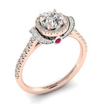 White Sapphire Rose Gold Two Tone Engagement Ring Helen