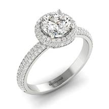 Diamond White Gold Halo Engagement Ring Whirlpool
