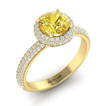 Yellow Sapphire Yellow Gold Halo Engagement Ring Whirlpool