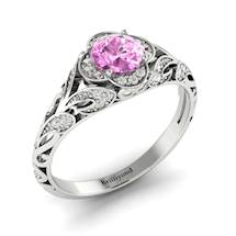 Pink Sapphire White Gold Vintage Engagement Ring Country Road