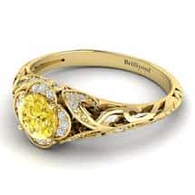 Yellow Sapphire Yellow Gold Vintage Engagement Ring Country Road