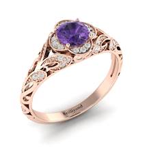 Amethyst Rose Gold Vintage Engagement Ring Country Road