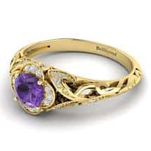 Amethyst Yellow Gold Vintage Engagement Ring Country Road