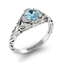 Natural Aquamarine Gemstone Embellished with GIA Certified Natural Diamonds