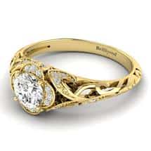 Diamond Yellow Gold Vintage Engagement Ring Country Road