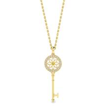 Yellow Sapphire Yellow Gold Key Necklace Vortex