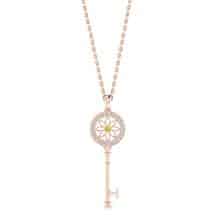 Yellow Sapphire Rose Gold Key Necklace Vortex