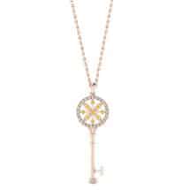 Yellow Sapphire Rose Gold Key Necklace Nexus