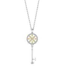 Yellow Sapphire White Gold Key Necklace Nexus