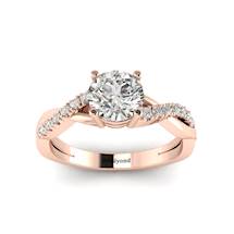 Diamond Rose Gold Round Engagement Ring Novia