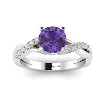 Amethyst White Gold Round Engagement Ring Novia
