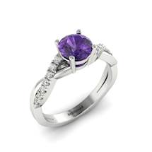 Amethyst White Gold Round Engagement Ring Novia