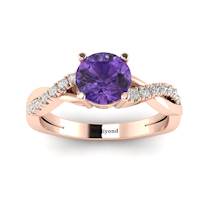 Amethyst Rose Gold Round Engagement Ring Novia