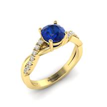 Blue Sapphire Yellow Gold Round Engagement Ring Novia