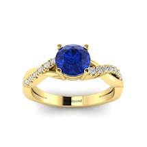 Blue Sapphire Yellow Gold Round Engagement Ring Novia