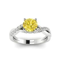 Yellow Sapphire White Gold Round Engagement Ring Novia