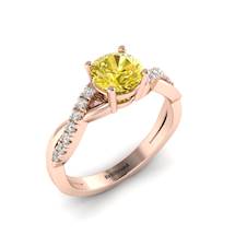 Yellow Sapphire Rose Gold Round Engagement Ring Novia