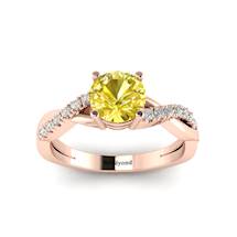 Yellow Sapphire Rose Gold Round Engagement Ring Novia