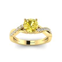 Yellow Sapphire Yellow Gold Round Engagement Ring Novia
