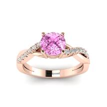 Pink Sapphire Rose Gold Round Engagement Ring Novia