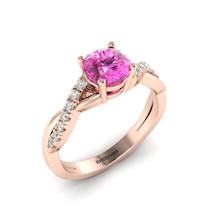Pink Sapphire Rose Gold Round Engagement Ring Novia