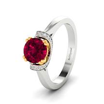 Ruby White Gold Two Tone Engagement Ring Passiflora