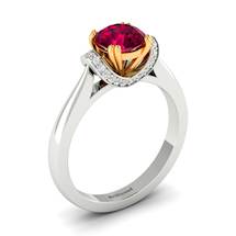 Ruby White Gold Two Tone Engagement Ring Passiflora