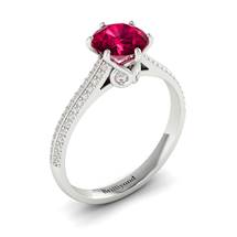 Ruby White Gold Round Engagement Ring Theia