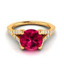 Ruby Yellow Gold Round Engagement Ring Juliana