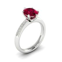 Brilliyond Ruby Oval Engagement Ring Nymph in a White Gold Setting