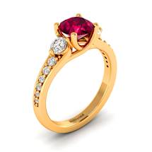 6mm Round Ruby on 18k Yellow Gold