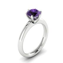 Purple Sapphire White Gold Solitaire Engagement Ring Byond
