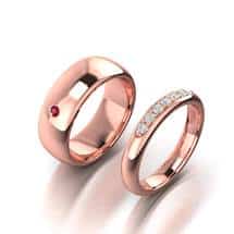 Wedding Band Pair and Mens Wedding ring for Byond Ruby Engagement Ring