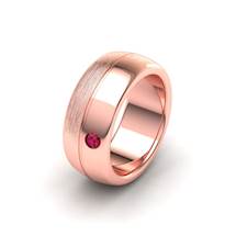 Matte and Gloss Rose Gold Men's Ring
