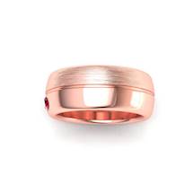 Matte and Gloss Rose Gold Men's Ring