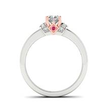 Two tone colour accented Diamond Engagement Ring Bluebird in Platinum 