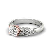 Victorian Diamond Engagement Ring Corsage in White Gold 