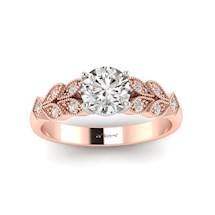 Diamond Victorian Engagement Ring Corsage in Rose Gold 