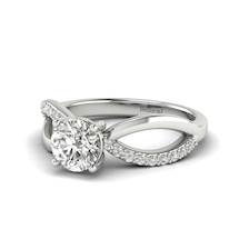 Diamond Split band Engagement Ring Meera in White Gold 