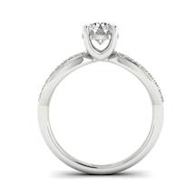 Diamond Split band Engagement Ring Meera in White Gold 
