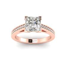 Diamond Princess cut Engagement Ring Volga in Rose Gold 