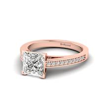 Diamond Princess cut Engagement Ring Volga in Rose Gold 