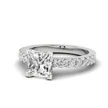 Diamond Princess cut Engagement Ring Sierra in White Gold 