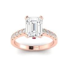 Diamond Emerald cut Engagement Ring Seaqueen in Rose Gold 