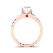Diamond Emerald cut Engagement Ring Seaqueen in Rose Gold 