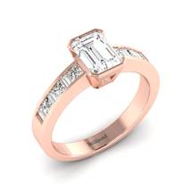 Emerald cut Diamond Engagement Ring Messardi in Rose Gold 